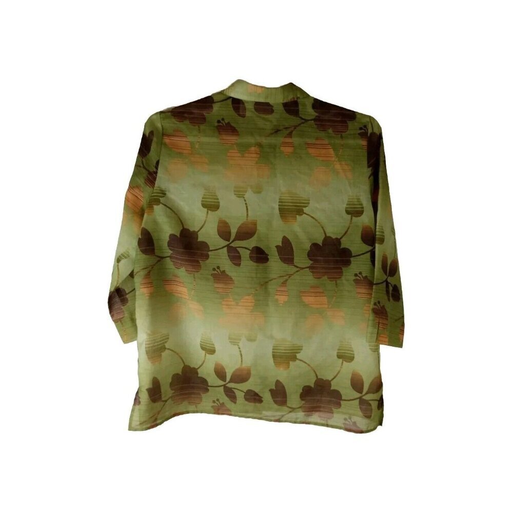 Alfred Dunner SZ 16 Women’s Light Weight Over Blouse Top Fall Floral 3/4 Sleeve - Picture 3 of 10